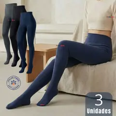 UTILISIMO - Pack 3 Ballerinas Primera Capa Polar Mujer Elasticada Térmica Colores Surtidos