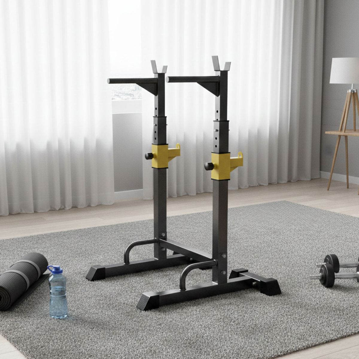 21K SPORTS - Atril Rack Extendible Sentadillas Squat Y Press Banca