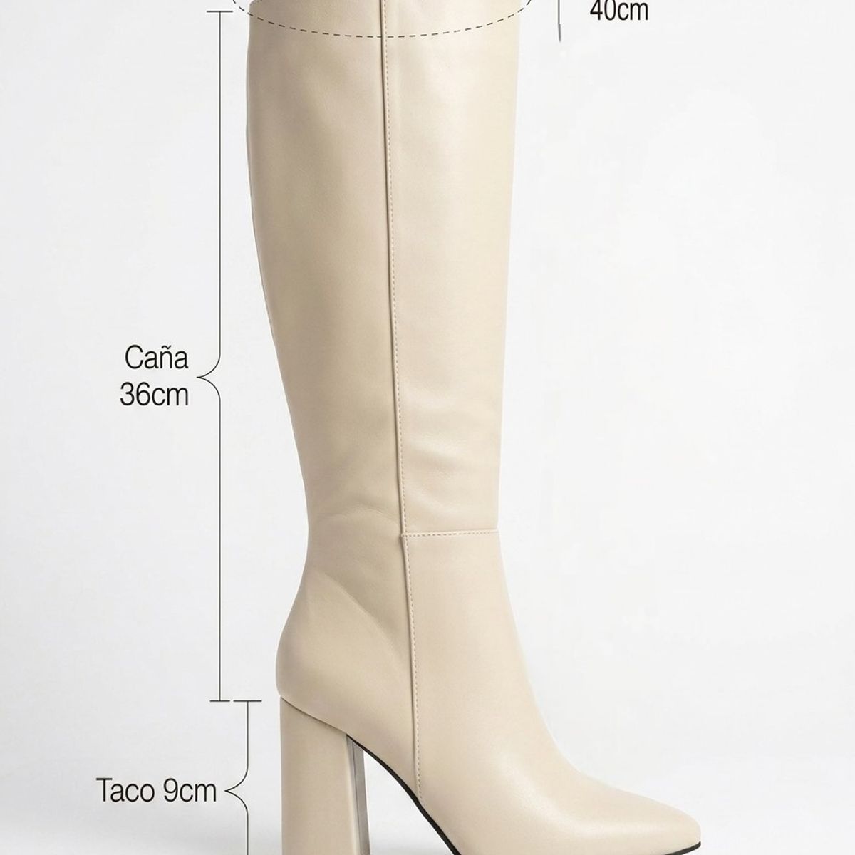 SNOOPY - Bota  Mujer Taco Alto  M608. Color Beige . Horma Pequeña