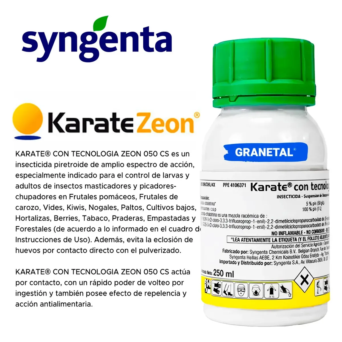 SYNGENTA - Insecticida SYNGENTA Karate Con Tecnología Zeon 250ml - Para Plantas Y Cultivos