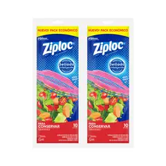 ZIPLOC - 2 Pack De 10 Bolsas Grandes Herméticas Multiusos