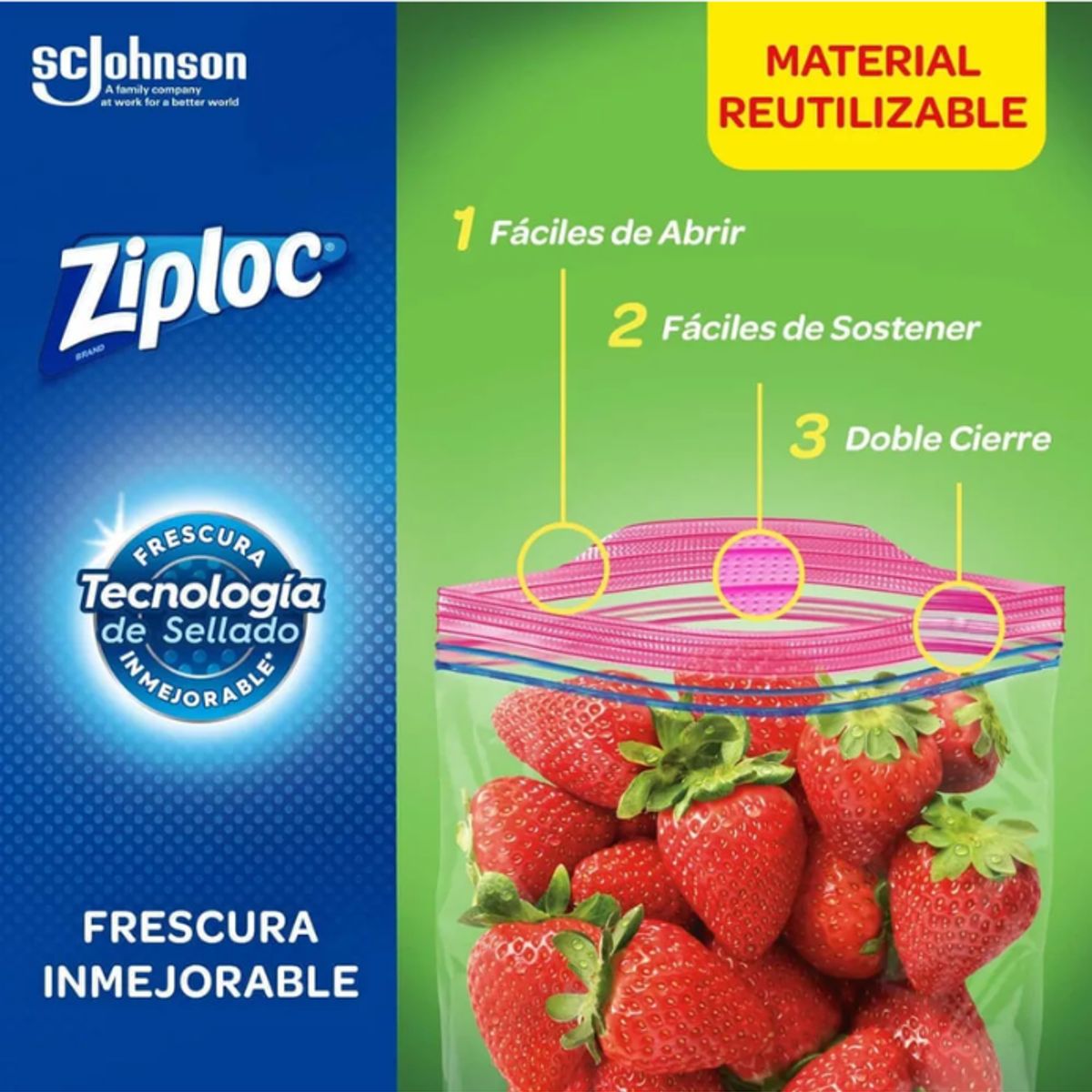 2 Pack De 10 Bolsas Grandes Herméticas Multiusos Ziploc, marca ZIPLOC - Foto 2