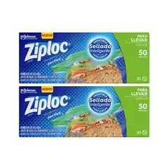 GENERICO - 2 Pack De 50 Bolsas Herméticas Para Sándwich Plásticas Transparentes