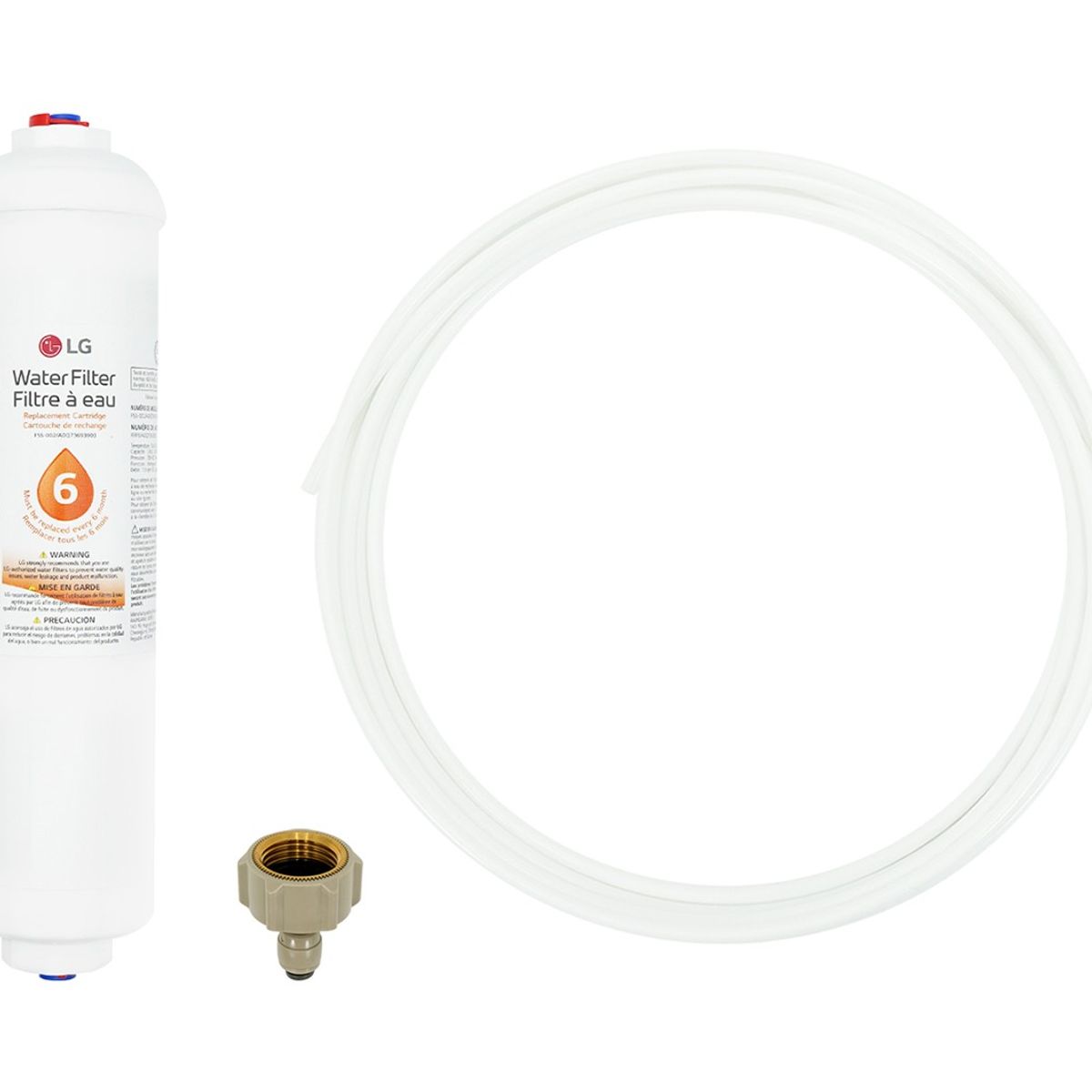 LG - Set de filtro de agua para refrigerador Filtro de agua externo, válvula, manguera