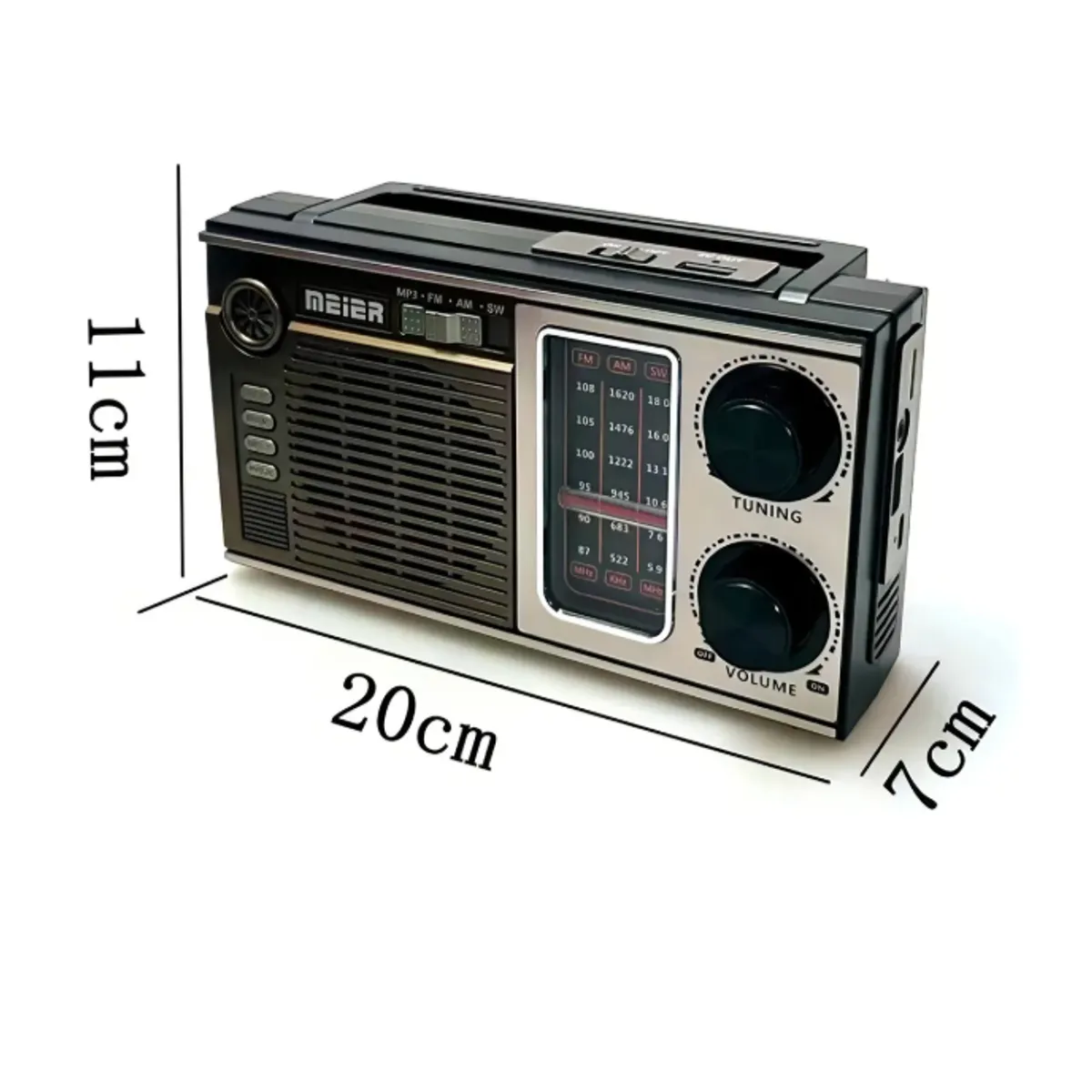 IRM - Radio Vintage Estilo Antiguo Panel Solar + Luz + Aux + Usb Color Marrón