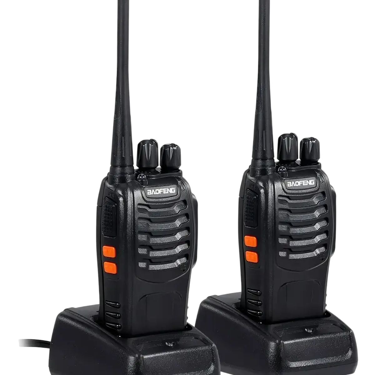 BAOFENG - Walkie Talkie Bf-888s Negro Radio Transmisor Pack Duos Recargable Por Usb Con Linterna Led Integrada 16 Canales