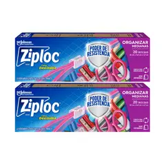 ZIPLOC - 2 Pack 20 Bolsas Con Cierre Para Organizar Medianas