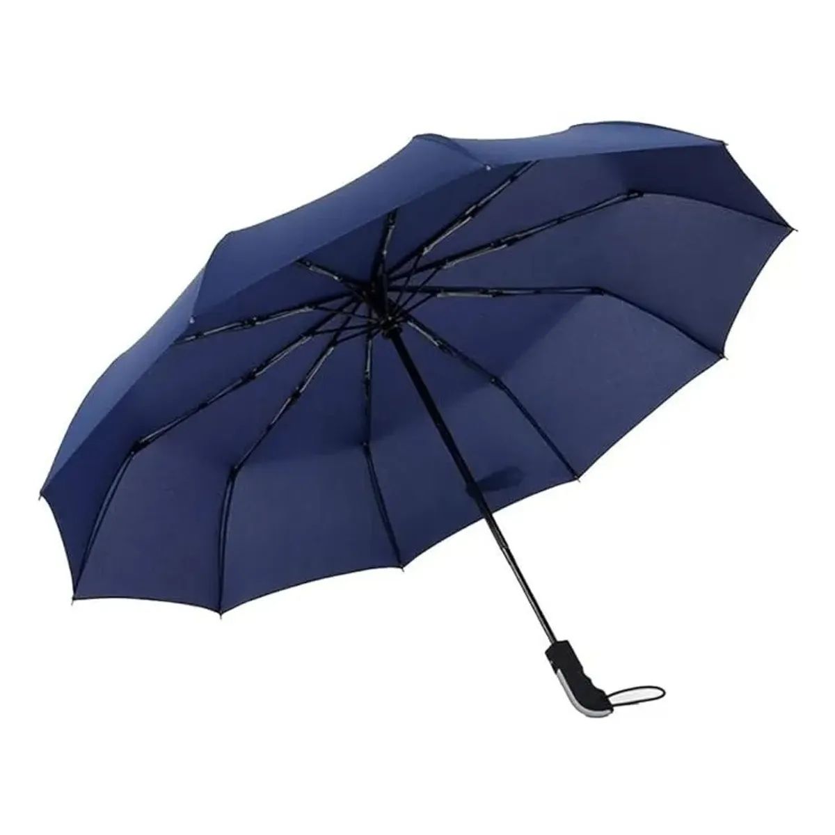 GENERICO - Parasol Color Azul Retractil 8 Varillas Plegable Compacto Lluvia Sol Reforzado