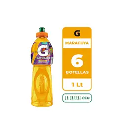 GATORADE - 6x Bebida Isotónica Maracuyá 1L