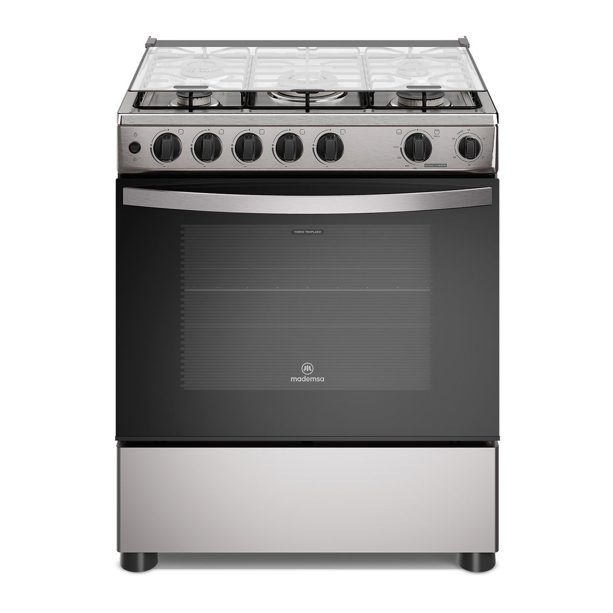MADEMSA - Cocina a Gas 5 Platos Horno Vapor y Triple Llama FM5SSC Inox