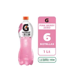GATORADE - 6x Bebida Isotónica Pink Berry Zero 1L