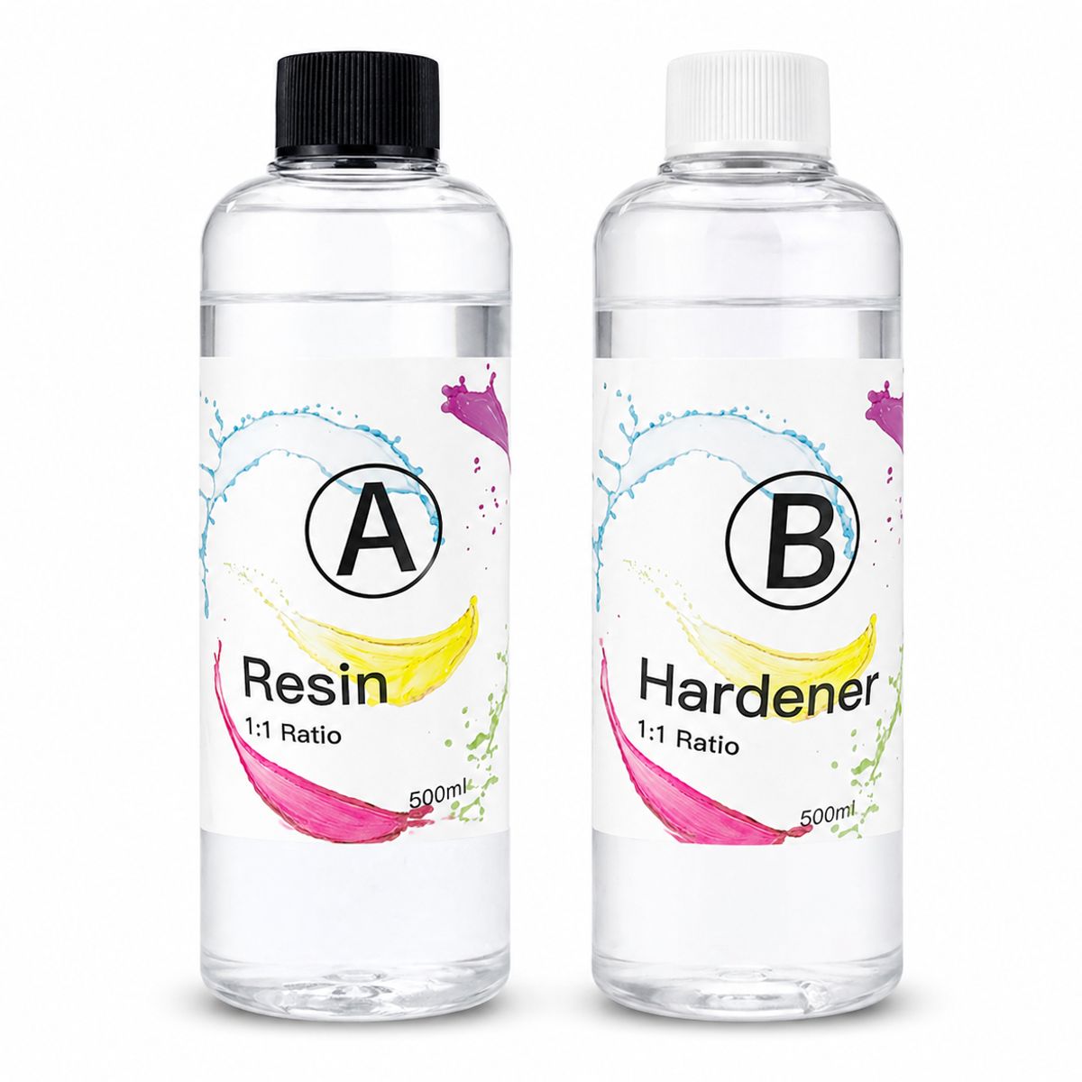 GENERICO - Kit de Resina Epóxica Transparente 1:1 (A+B) – 500 ml + 500 ml Para Joya Trabajo Diy Ex