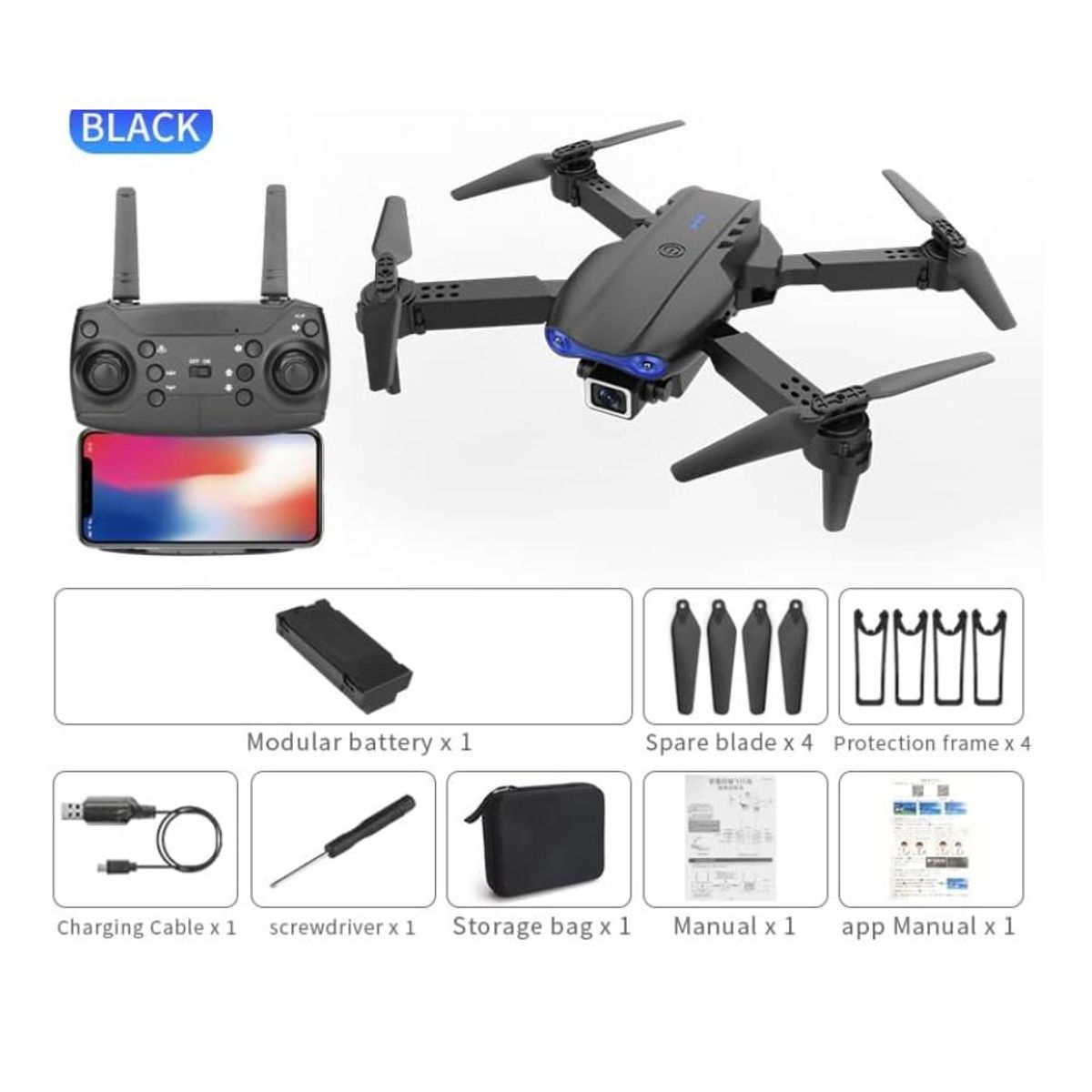 GENERICO - Dron Con Cámara Para Principiantes Y Adultos Negro
