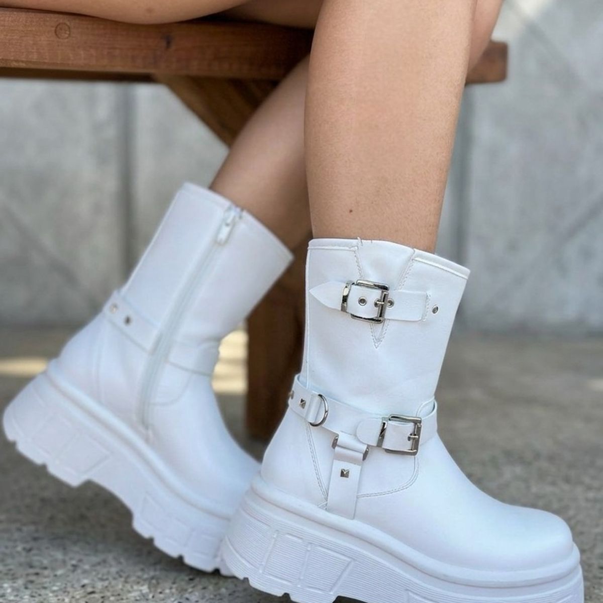 SNOOPY - Botin Blanco para Dama con Plataforma M611