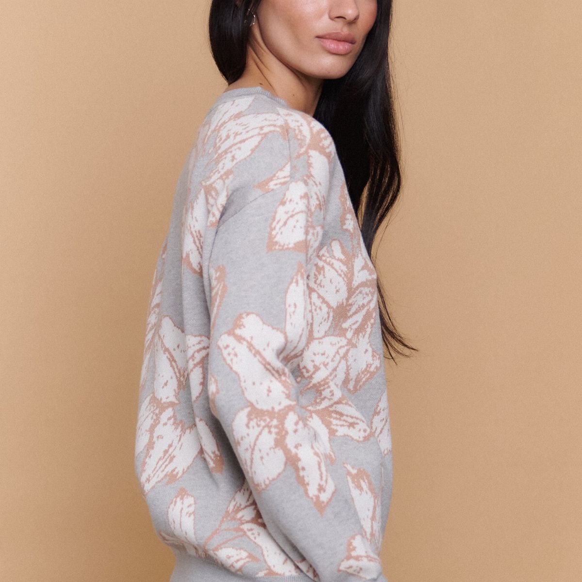 GUINDA - Sweater Mujer Tejido Diseño Hojas HORN