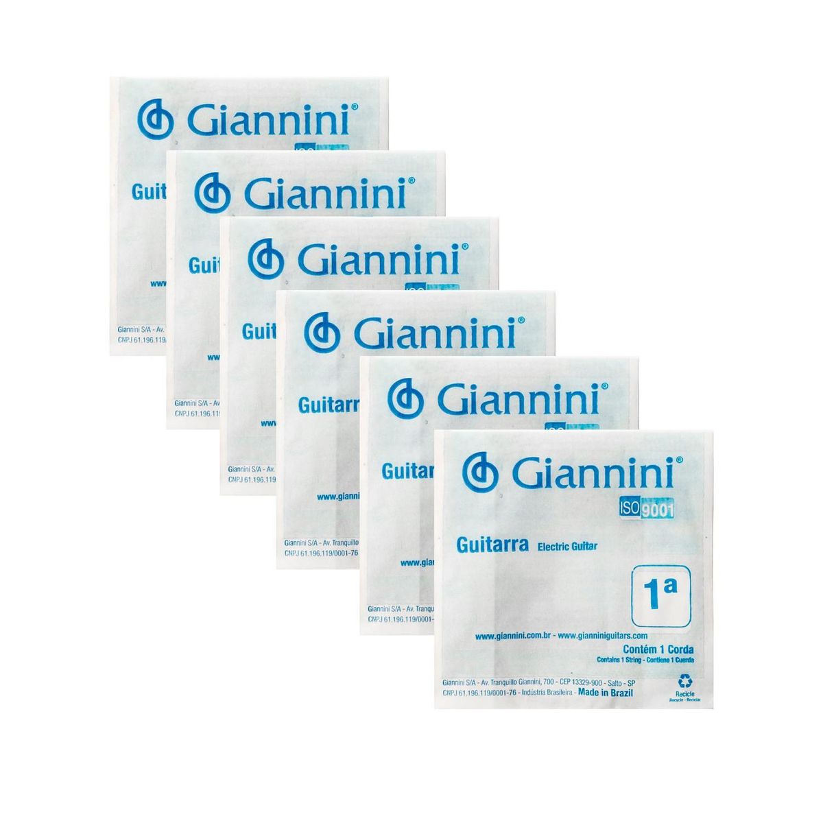 GENERICO - Set de 6 Cuerdas Mi 0,10 Giannini GEEGS T10