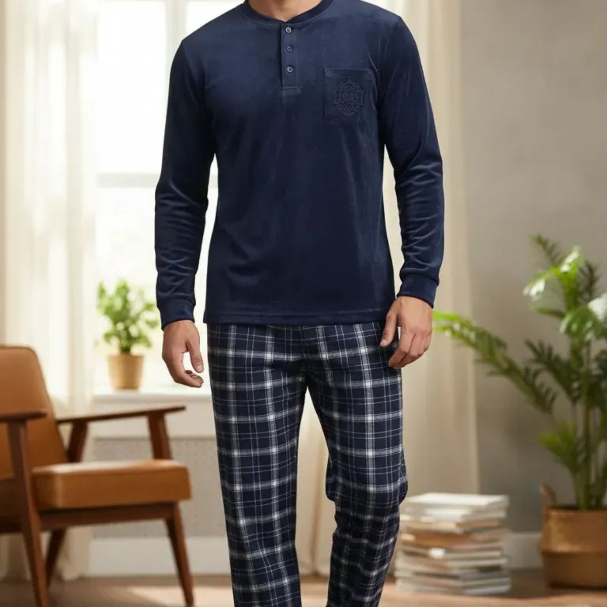 LOOK SHOP - Pijama Hombre Micropolar Invierno Térmico 2 Piezas 5385