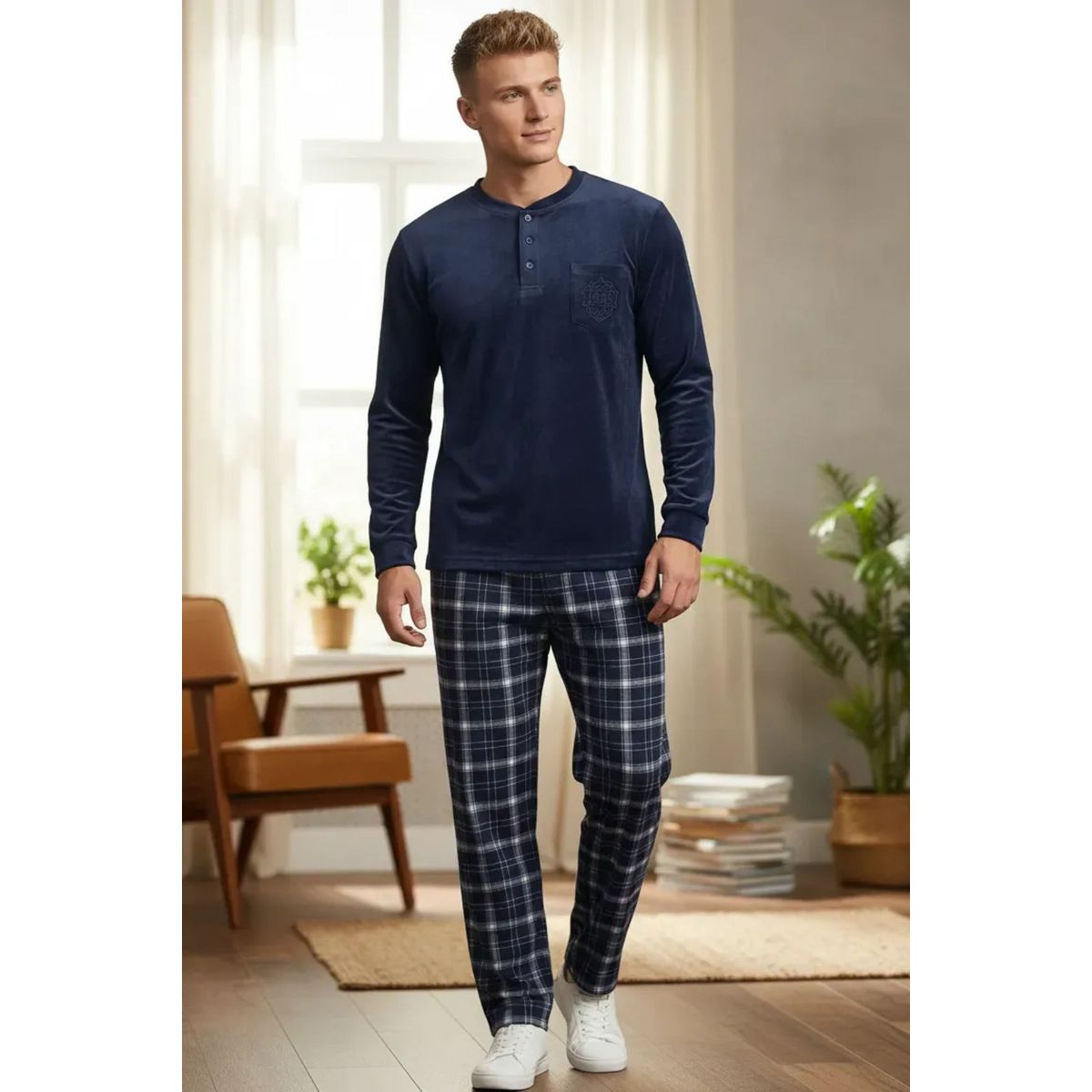 LOOK SHOP - Pijama Hombre Micropolar Invierno Térmico 2 Piezas 5385