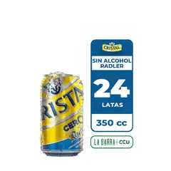 CRISTAL - 24x Cerveza Sin Alcohol Radler Lata 350cc