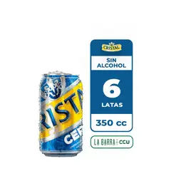 CRISTAL - 6x Cerveza Sin Alcohol Lata 350cc