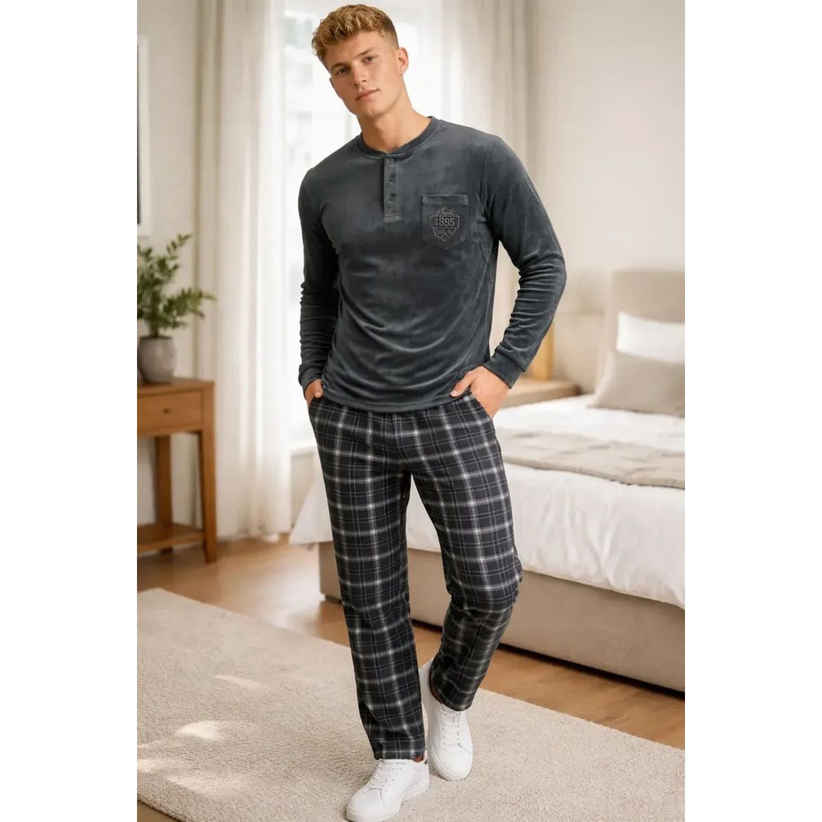 LOOK SHOP - Pijama Hombre Micropolar Invierno Térmico 2 Piezas 5385