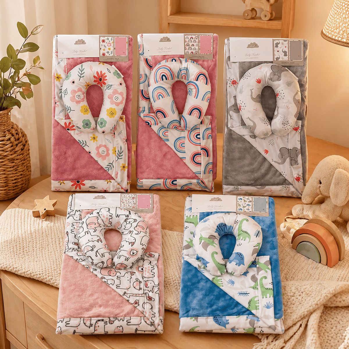 GENERICO - Manta para bebe + Almohada para bebe diseños Baby Blanket