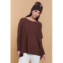GUINDA - Sweater liso corte holgado Cielo