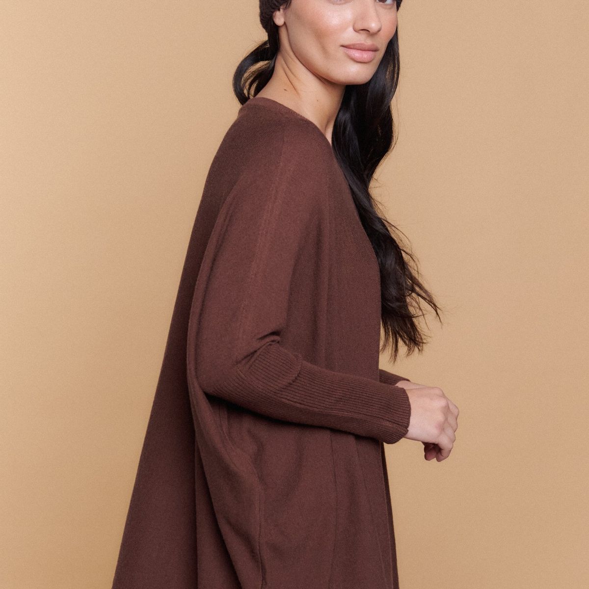 GUINDA - Sweater Mujer Oversize Liso Manga Murciélago CIELO