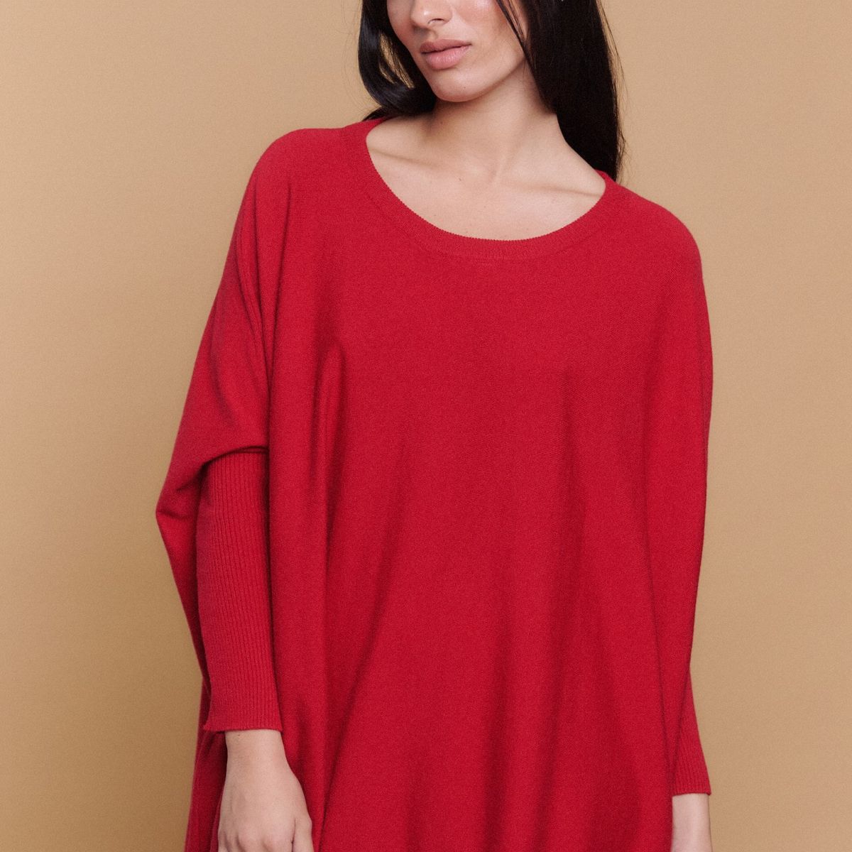 GUINDA - Sweater Mujer Oversize Liso Manga Murciélago CIELO
