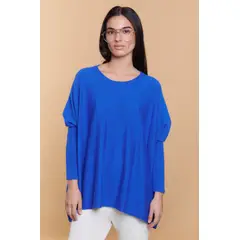 GUINDA - Sweater Mujer Oversize Liso Manga Murciélago CIELO