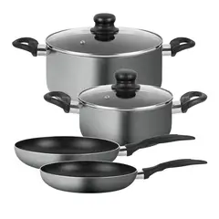 FANTUZZI - Batería de Cocina 6 Piezas Aluminio Gourmet Gris