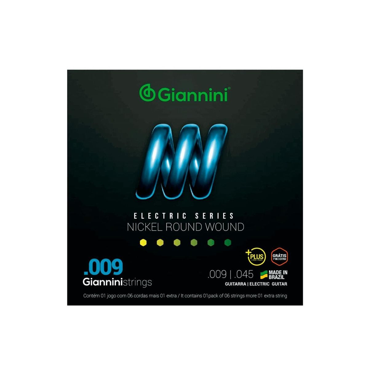 GENERICO - Set de Cuerdas Guitarra Eléctrica 9-42 Giannini GEEGSTP9