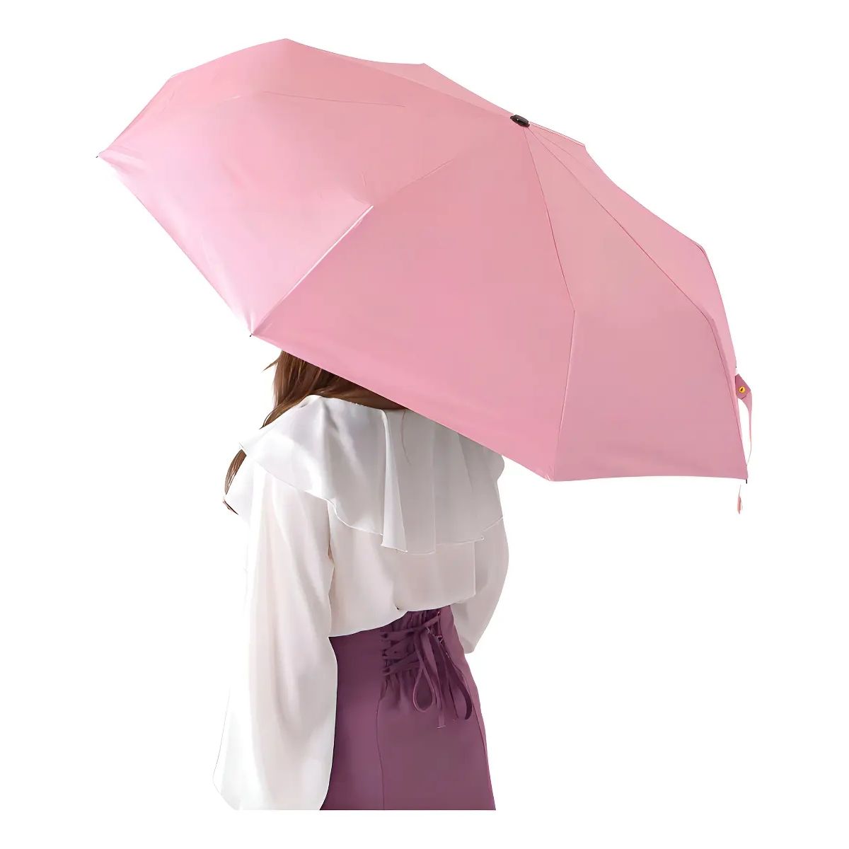 GENERICO - Sombrilla Mano Plegable Mujer Hombre 8 Varillas Bolso Mochila Viaje Color Rosa