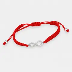GENERICO - Pulsera Hilo Rojo Infinito Plata 925 Protección Amor Mujer