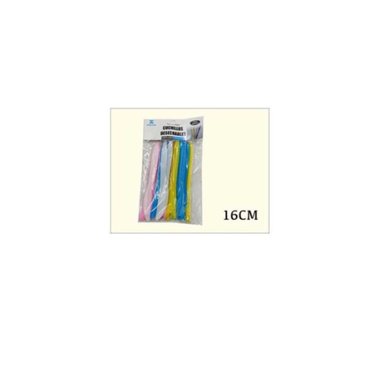 GENERICO - Cuchillo Plastico Colores 16cm 10 Unid