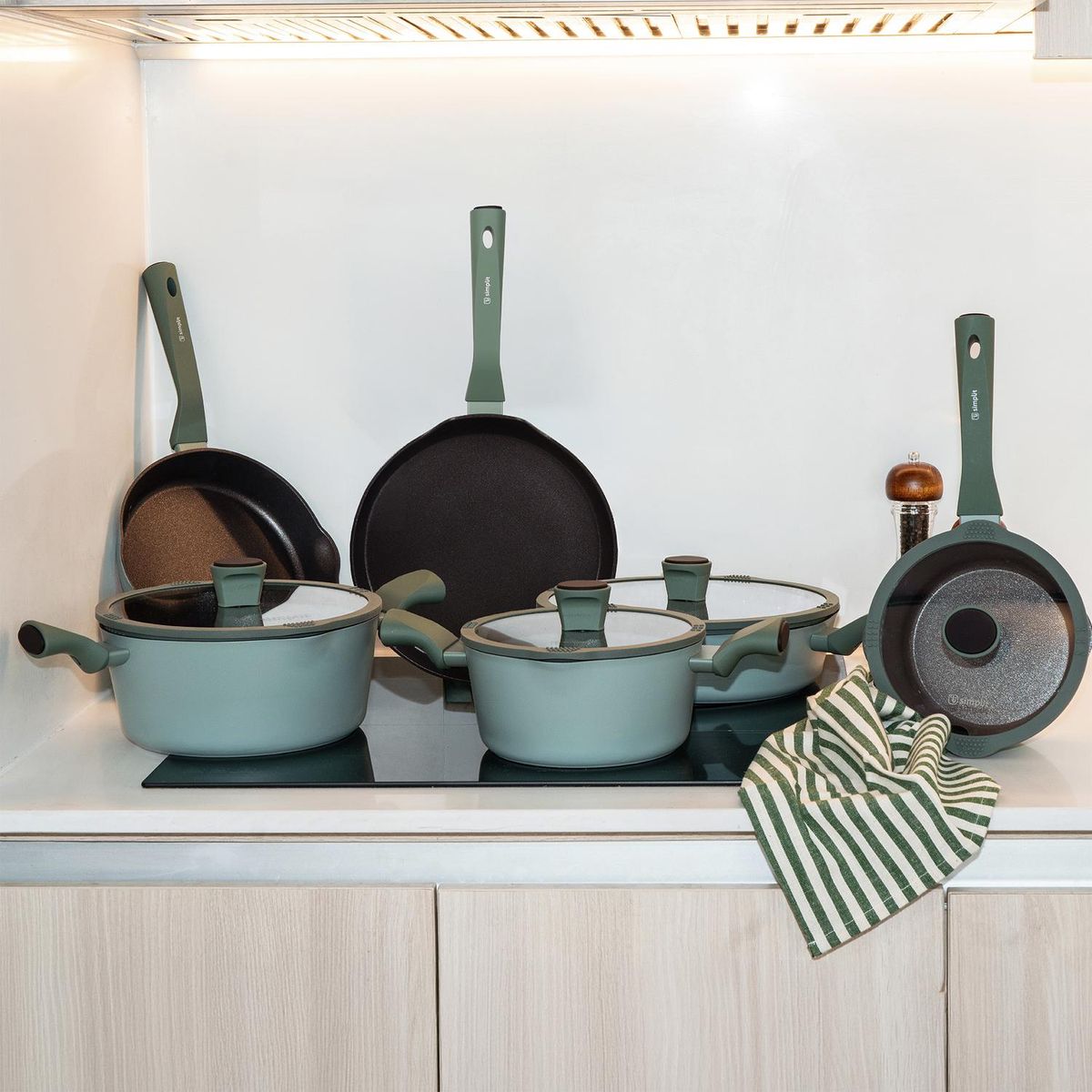 SIMPLIT - Batería de Cocina Antiadherente Lucca 10 pcs Simplit