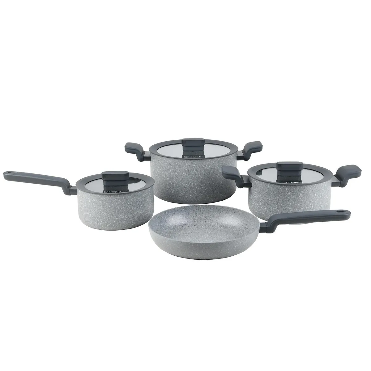 SIMPLIT - Batería de Cocina Antiadherente Pompei Granito 7 pcs Simplit