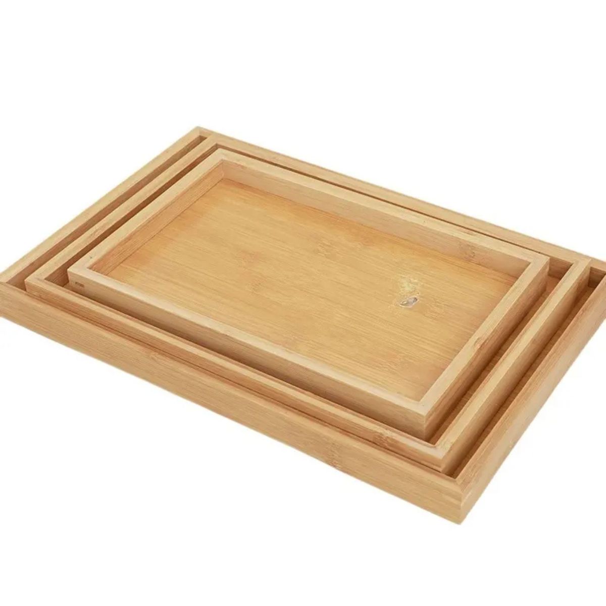 GENERICO - Set 3 Bandejas Desayuno Madera (MDF)  Rectangulares 3 Tamaños