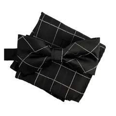 LUCIA CORBATAS - Corbatín negro con pañuelo James Luciacorbatas