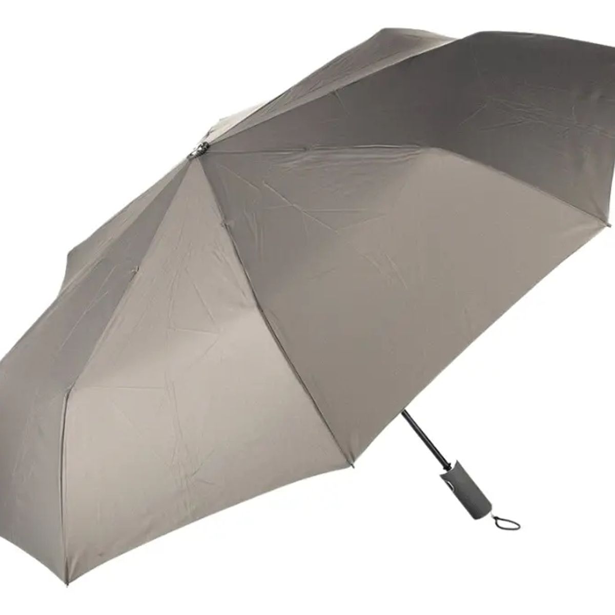 GENERICO - Parasol Color Gris Retractil Vitrineon Plegable Compacto Lluvia Sol 8 Varillas
