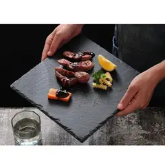 GENERICO - Plato Piedra Pizarra Cuadardo 20x20 cm Tabla para Picoteo Gourmet