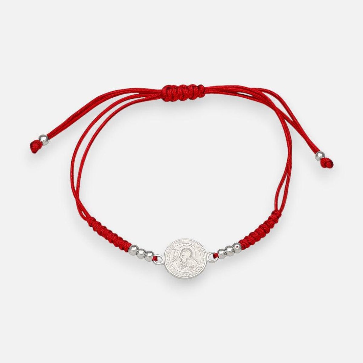 GENERICO - Pulsera Hilo Rojo San Benito Plata 925 Ajustable Protección