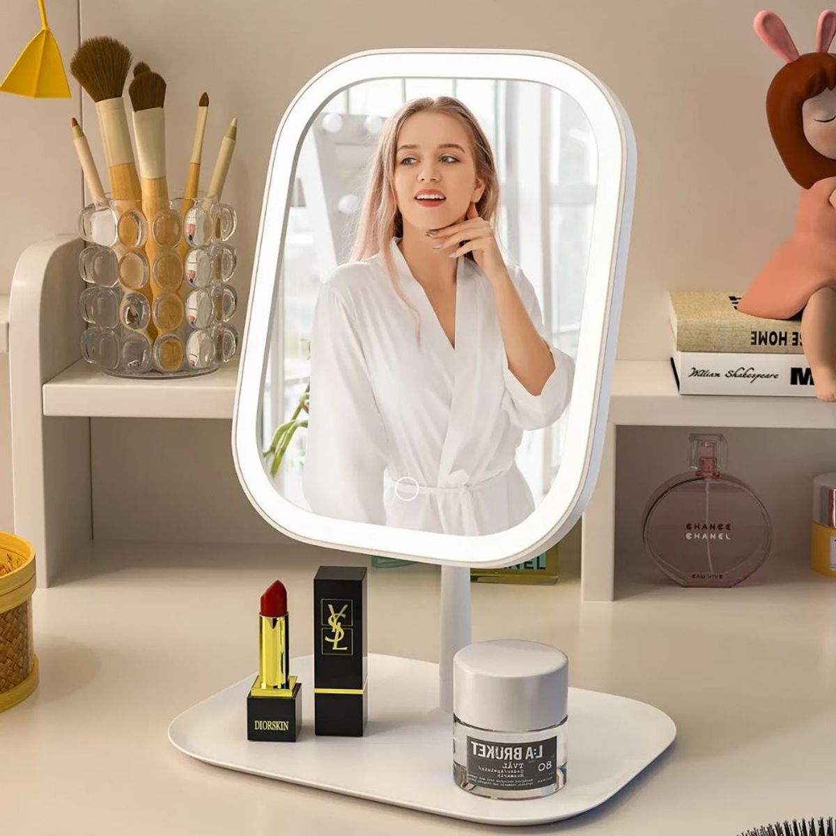 IRM - Espejo Para Maquillaje Con Luz Recargable Usb
