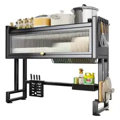 MOVI - Secador de Platos con Tapa Organizador de Cocina Multifuncional con Soporte y Accesorios