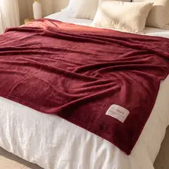GENERICO - Frazada Manta Polar Unicolor 1.5 Plazas 150x200 cm - Burdeo