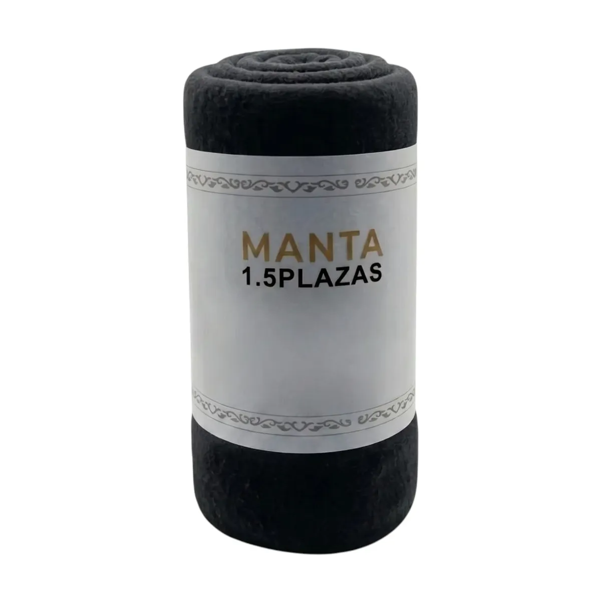 GENERICO - Frazada Manta Polar Unicolor 1.5 Plazas 150x200 cm - Negro