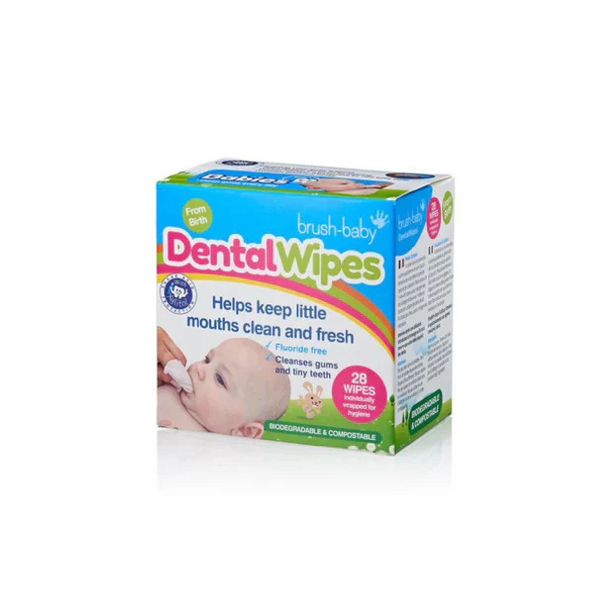 BRUSH BABY - Toallitas Biodegradables para Encías 28 unidades - Brush Baby