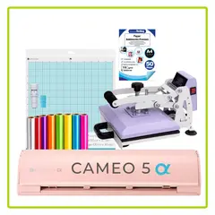 SILHOUETTE - CAMEO 5 ROSADA + KIT ESTAMPADO KS12