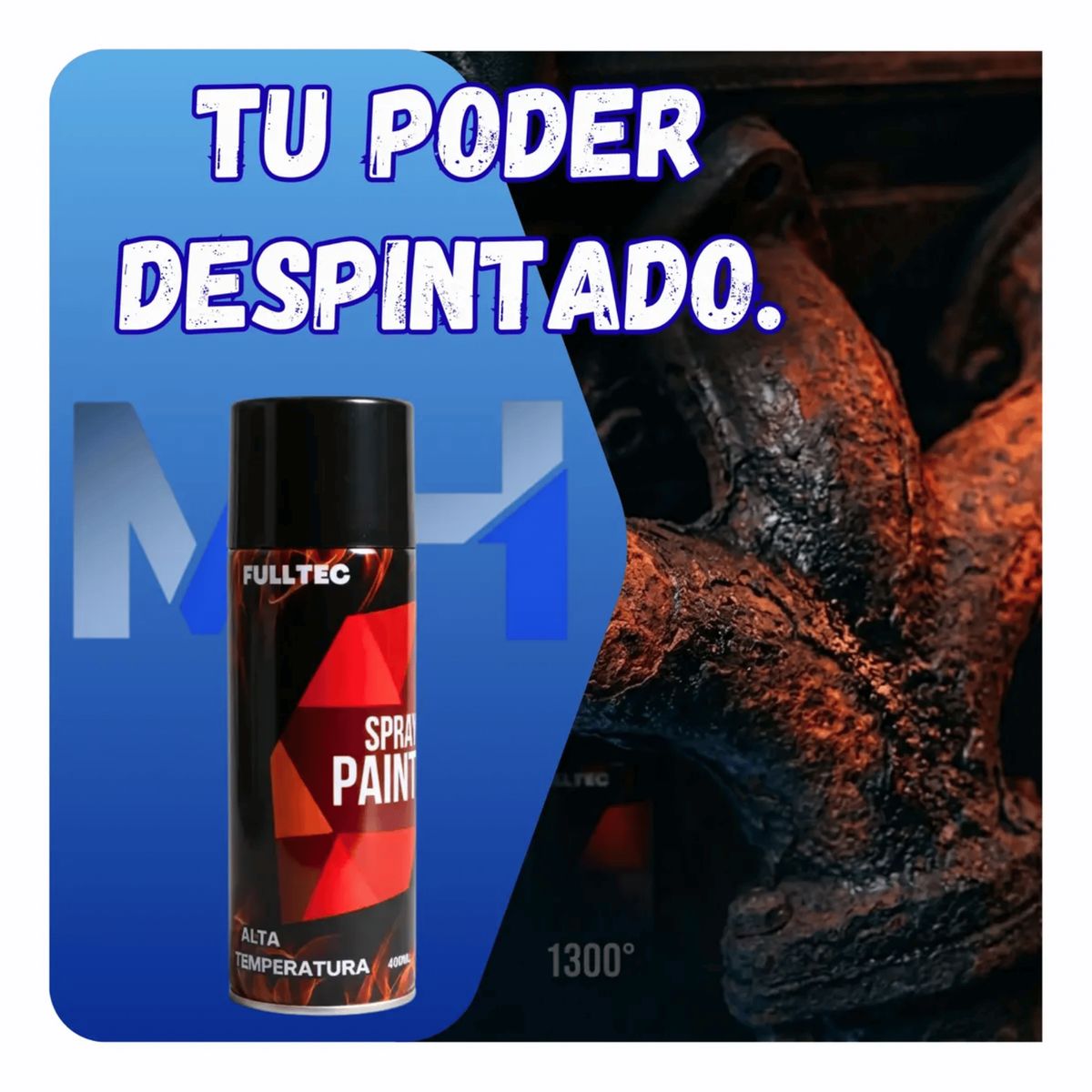 FULLTEC - Pintura En Spray Alta Temperatura Negro Fulltec 400ml
