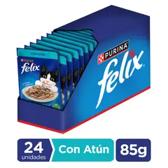 FELIX POUCH - Pack 24x Alimento húmedo para gato FELIX® Adultos sabor Atún sobre 85g